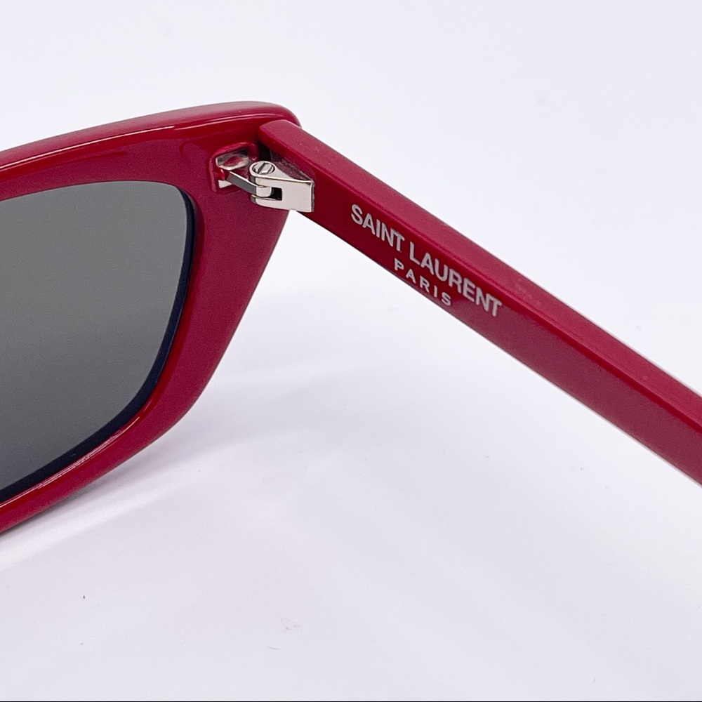NEW SAINT LAURENT SL277 003 RED CAT EYE SUNGLASSES - Picture 10 of 12